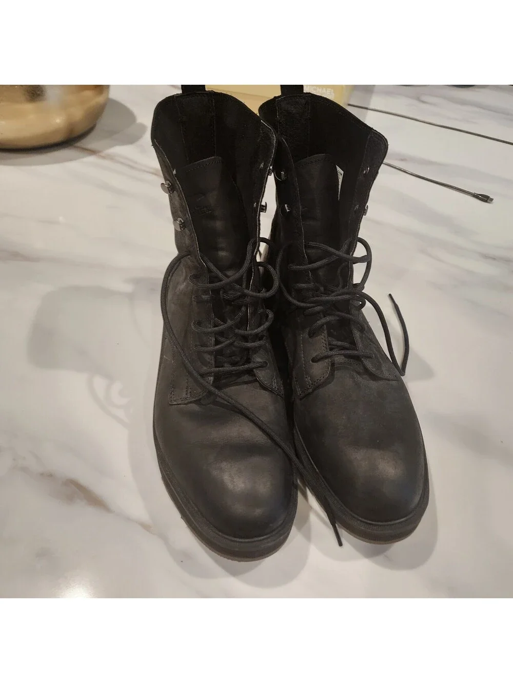 SOREL Men’s Hi-Line Waterproof Lace-Up Boots Black Leather 13